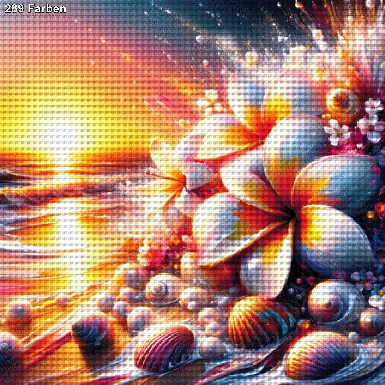 Frangipani im Meer - Diamond Painting