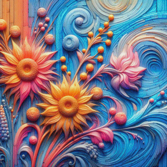 Blumen Fantasy - Diamond Painting