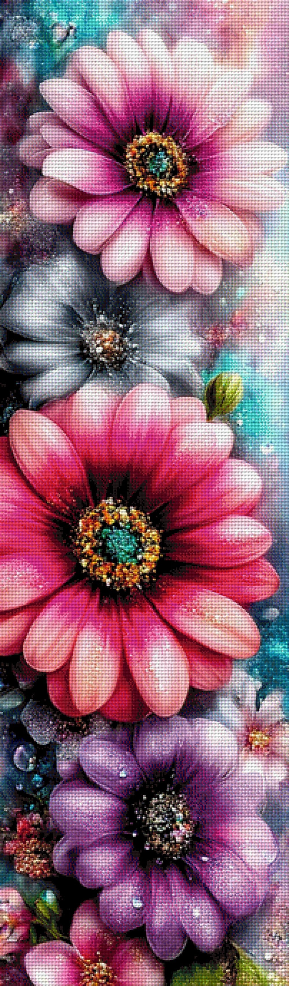 Gerbera Blumenranke - Diamond Painting