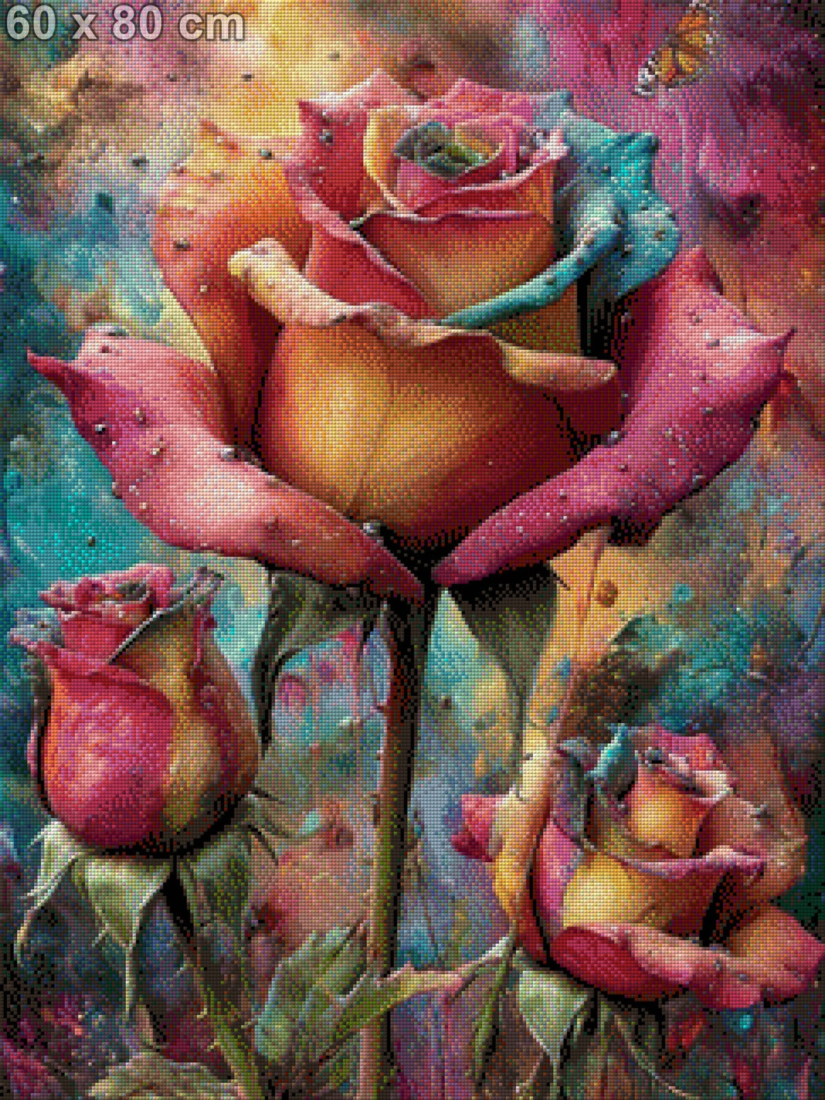 5D Diamond Painting - Rosentrilogie