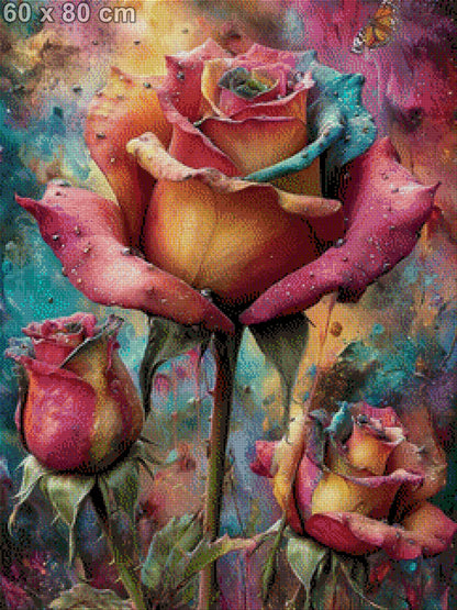 5D Diamond Painting - Rosentrilogie