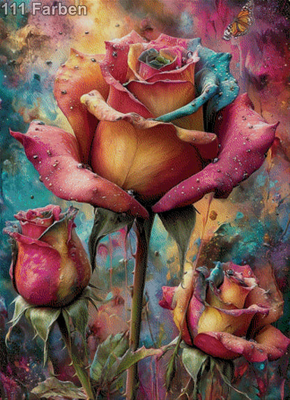 5D Diamond Painting - Rosentrilogie