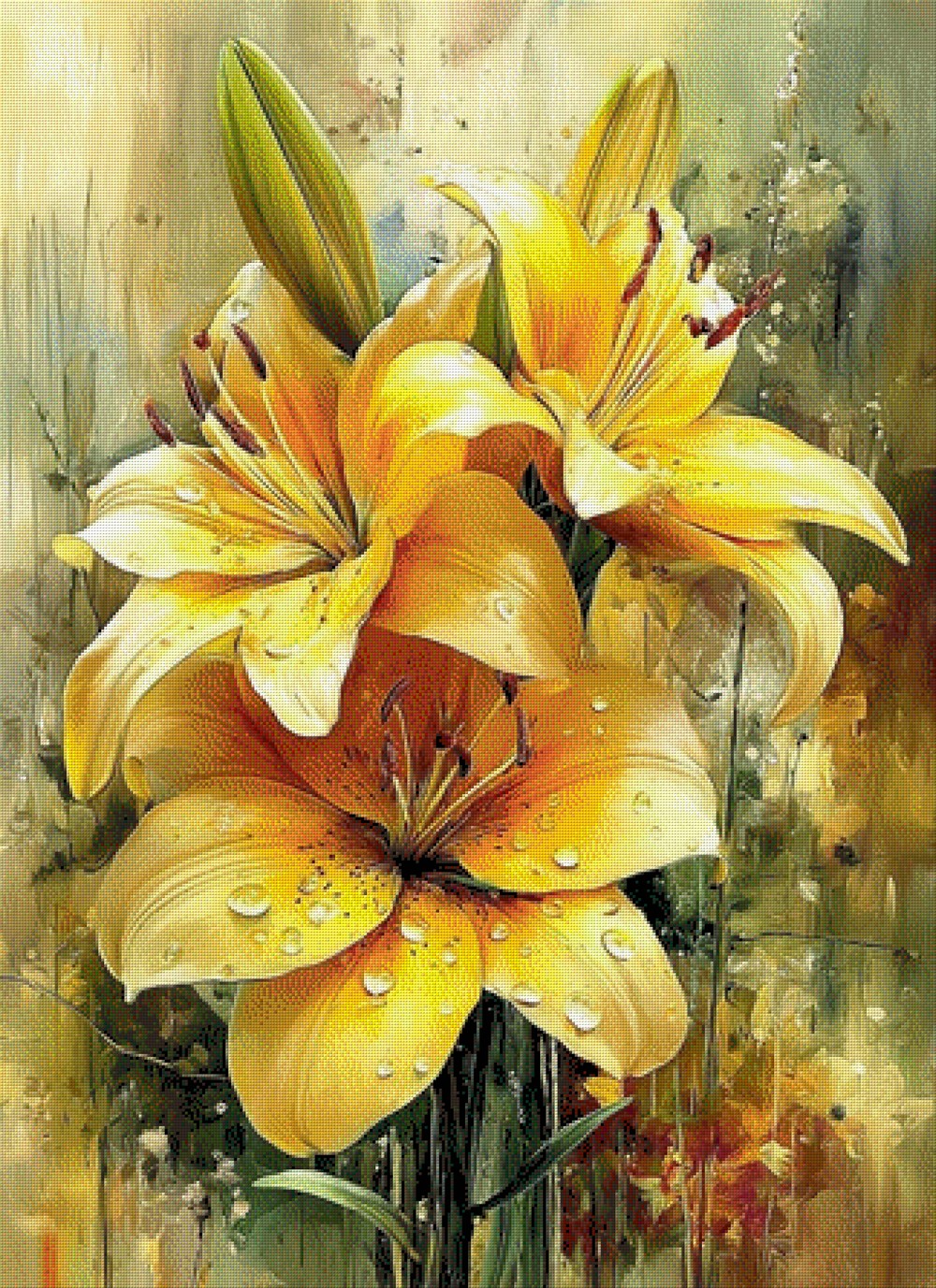 5D Diamond Painting - Lilienleuchten