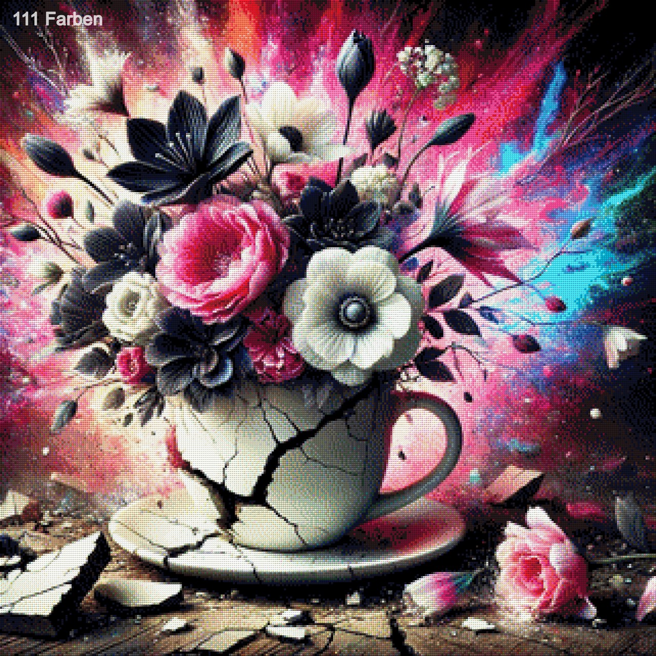 Blumentasse - Diamond Painting