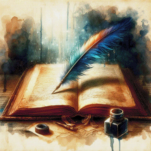 Federpoesie, Buch mit bunter Feder - Diamond Painting