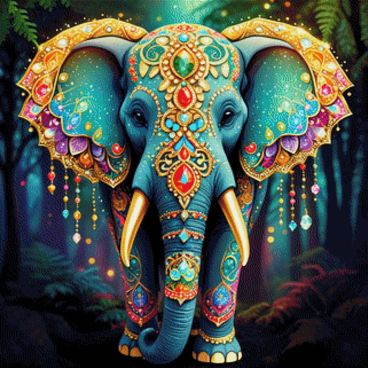 Smaragdriese, geschmückter Elefant - Diamond Painting