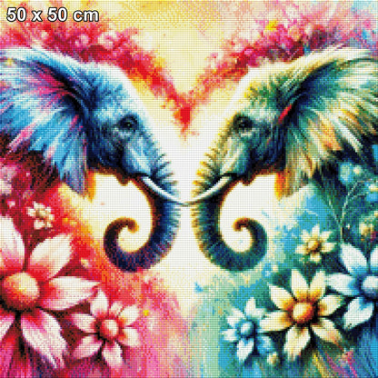 Rüsselliebe, Elefanten im Herz - Diamond Painting