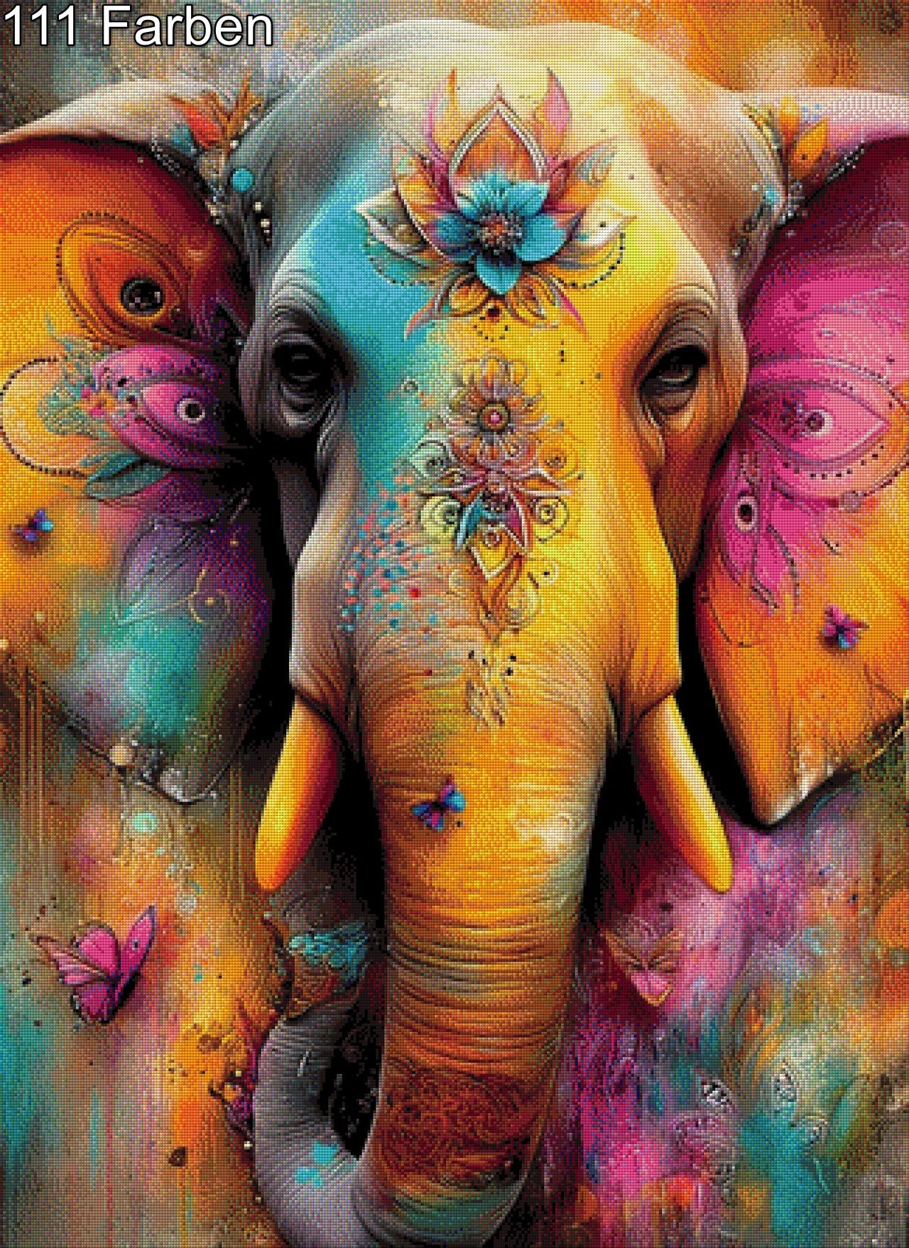 Elefant der Farben - Diamond Painting