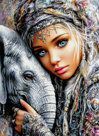 5D Diamond Painting - Elara & Elfenbein