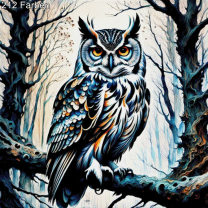 Astwächter, Eule auf Ast - Diamond Painting