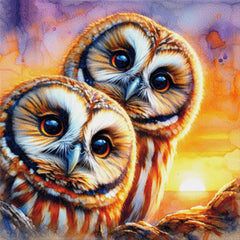 Anton & Bert, zwei Eulenbrüder - Diamond Painting