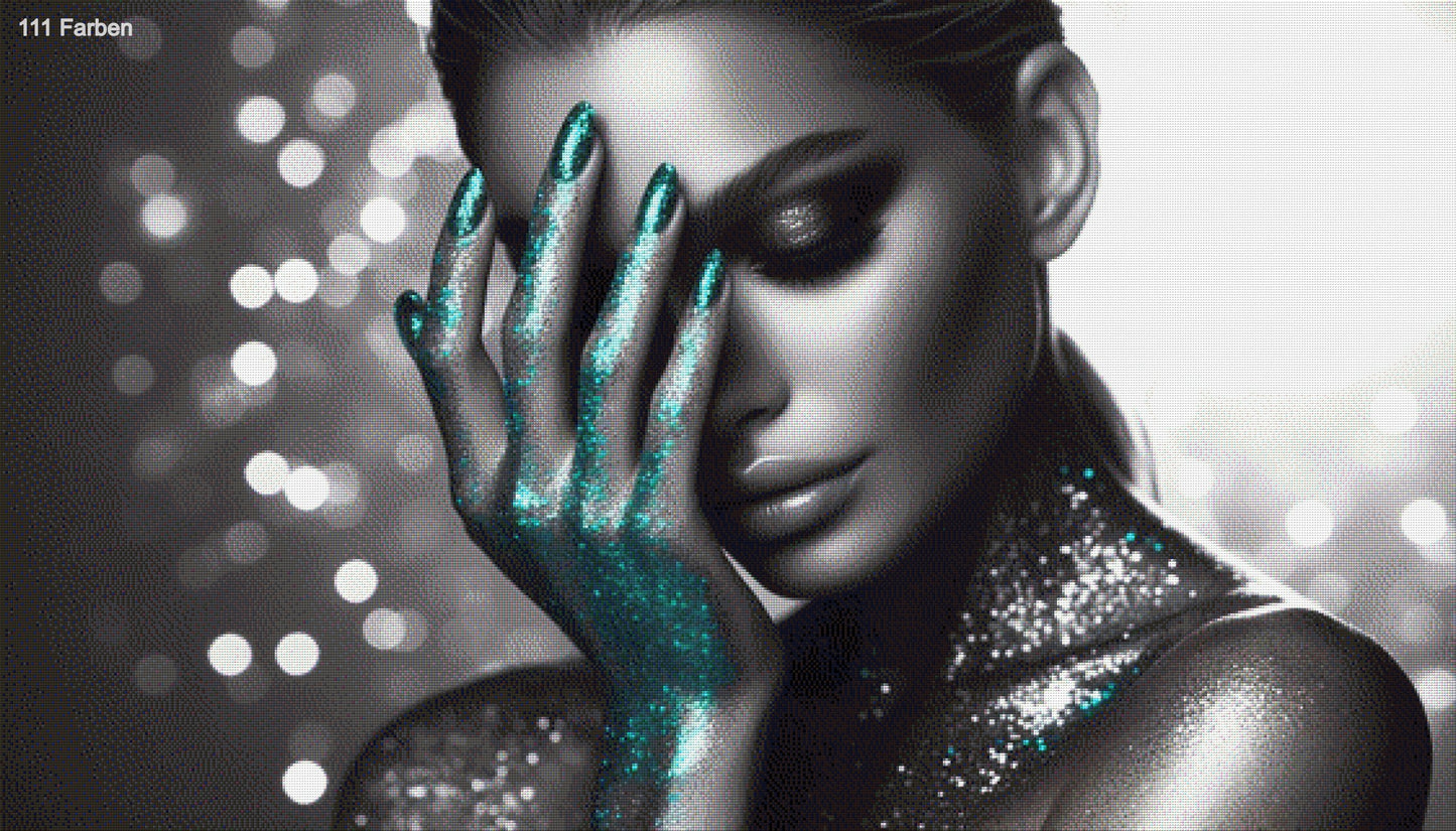 Frau mit Glitter - Diamond Painting