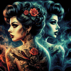 Amy mit Tattoos - Diamond Painting