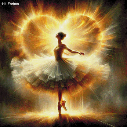 Ballerina mit leuchtendem Herz - Diamond Painting