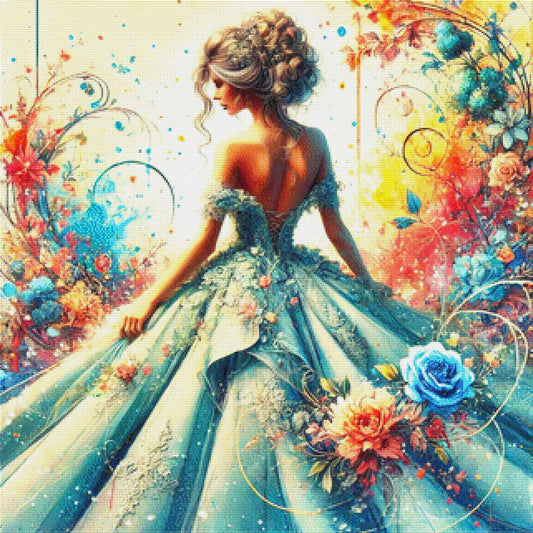 Abelina, Frau im Abendkleid - Diamond Painting
