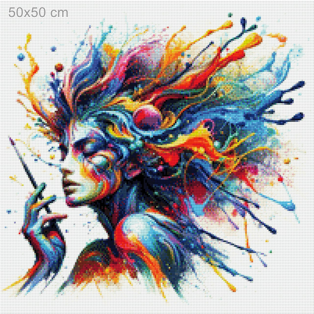 Frau im Farbenwahn - Diamond Painting