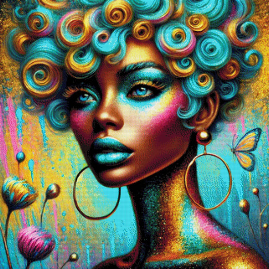 Türkis Lady - Diamond Painting