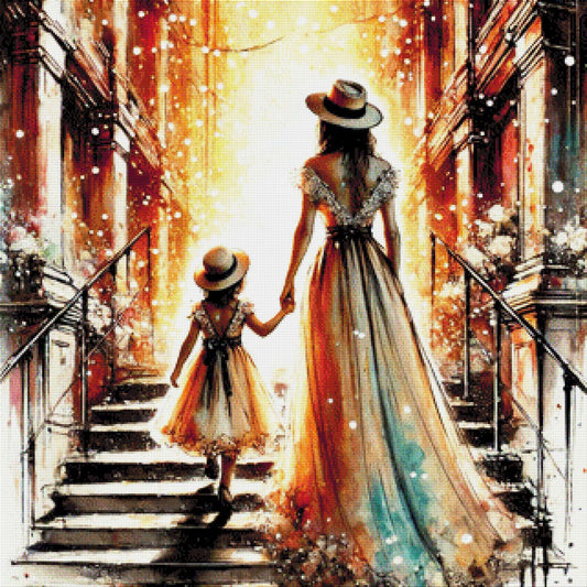 Mutter mit Kind - Diamond Painting