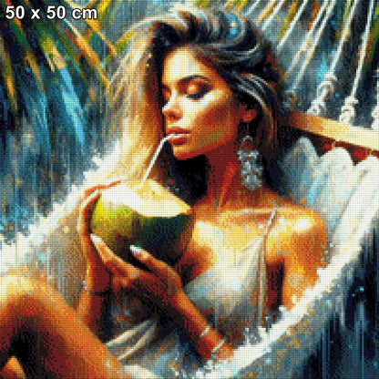 Lisa am Strand - Diamond Painting