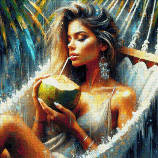 Lisa am Strand - Diamond Painting