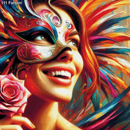 Lady mit Maske - Diamond Painting