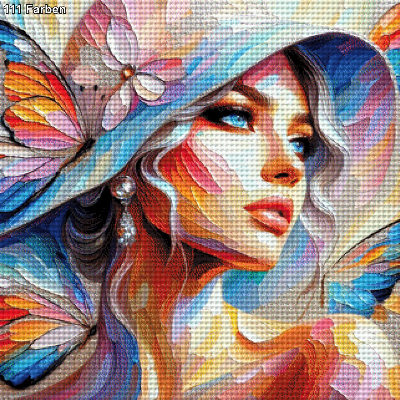 Frau mit Hut - Diamond Painting