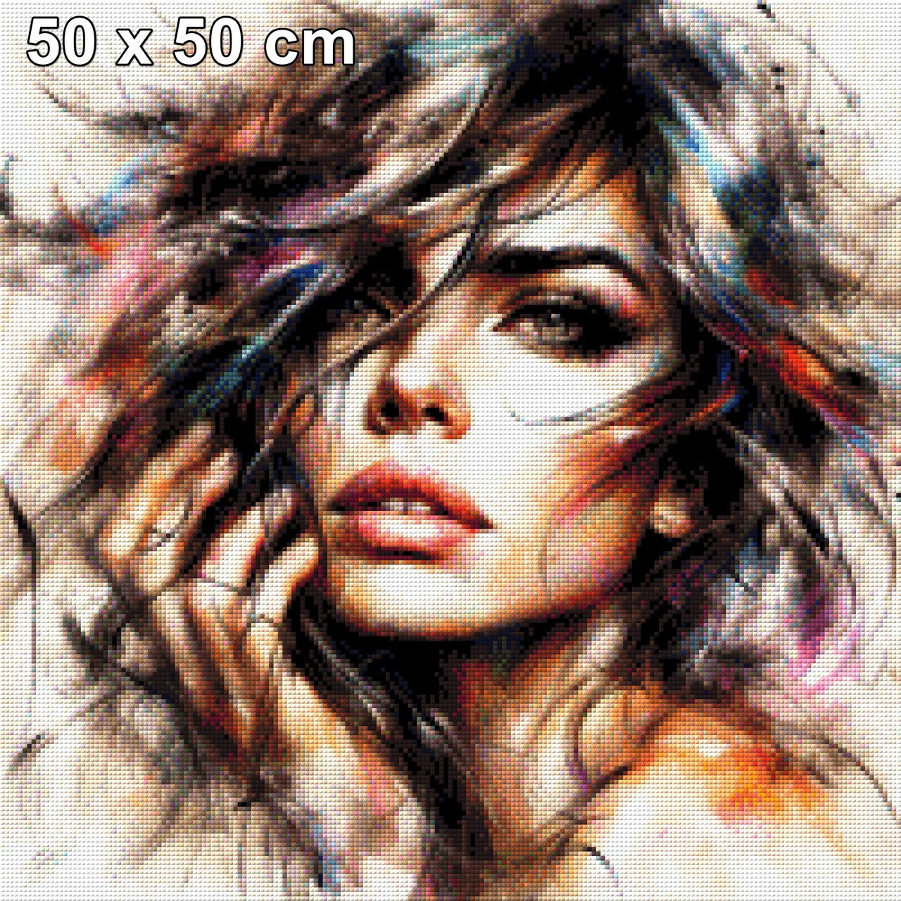 Carolina mit wilder Frisur - Diamond Painting