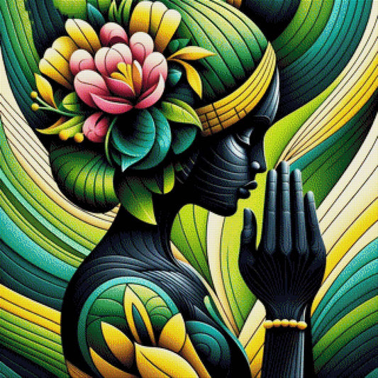 Beautiful green Lady - Diamond Painting