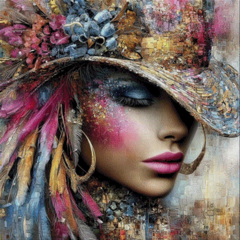 Madame Chapeau - Diamond Painting