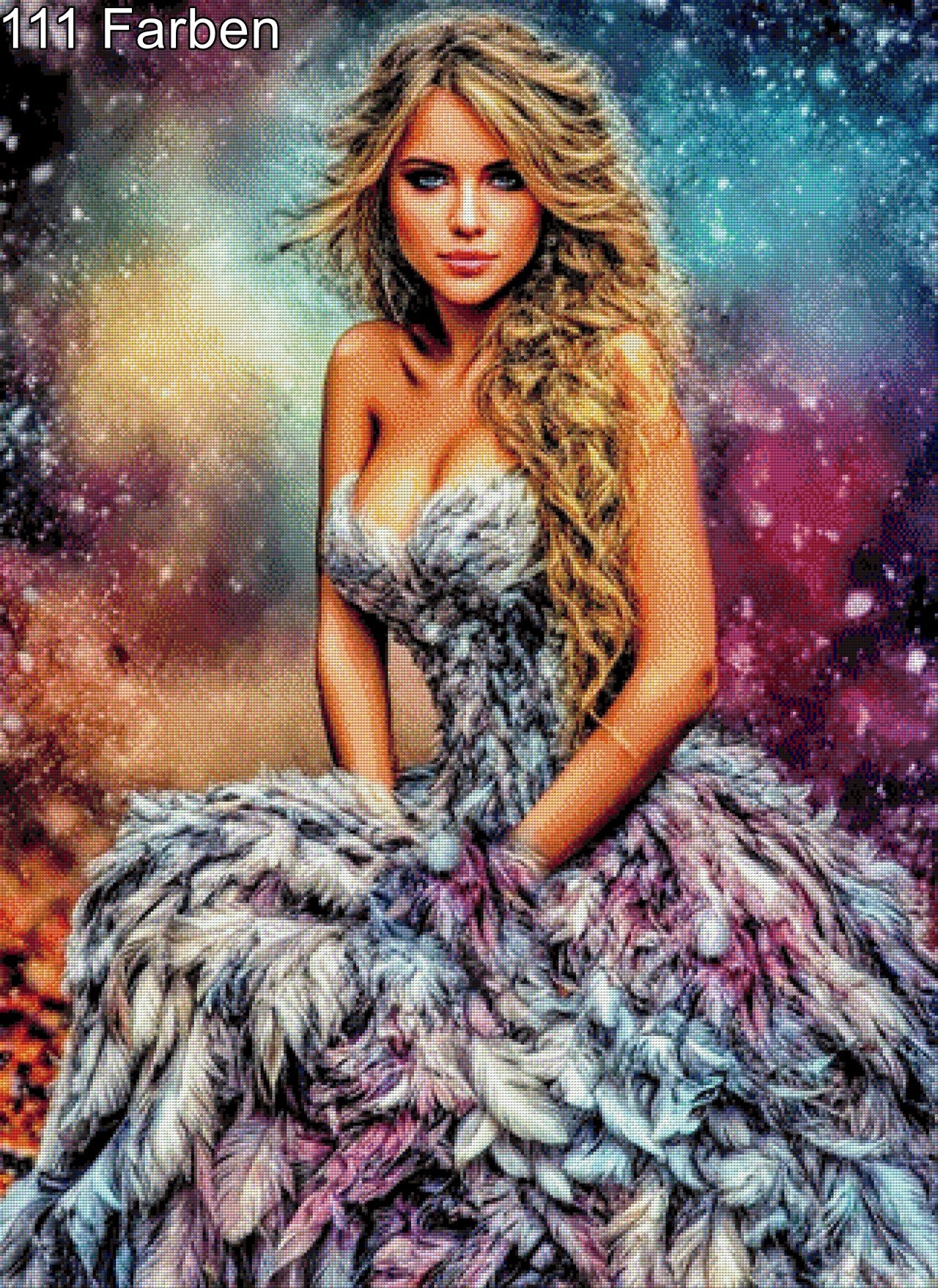 Diamond Painting Frau bunt 