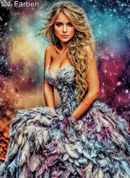 Diamond Painting Frau bunt 