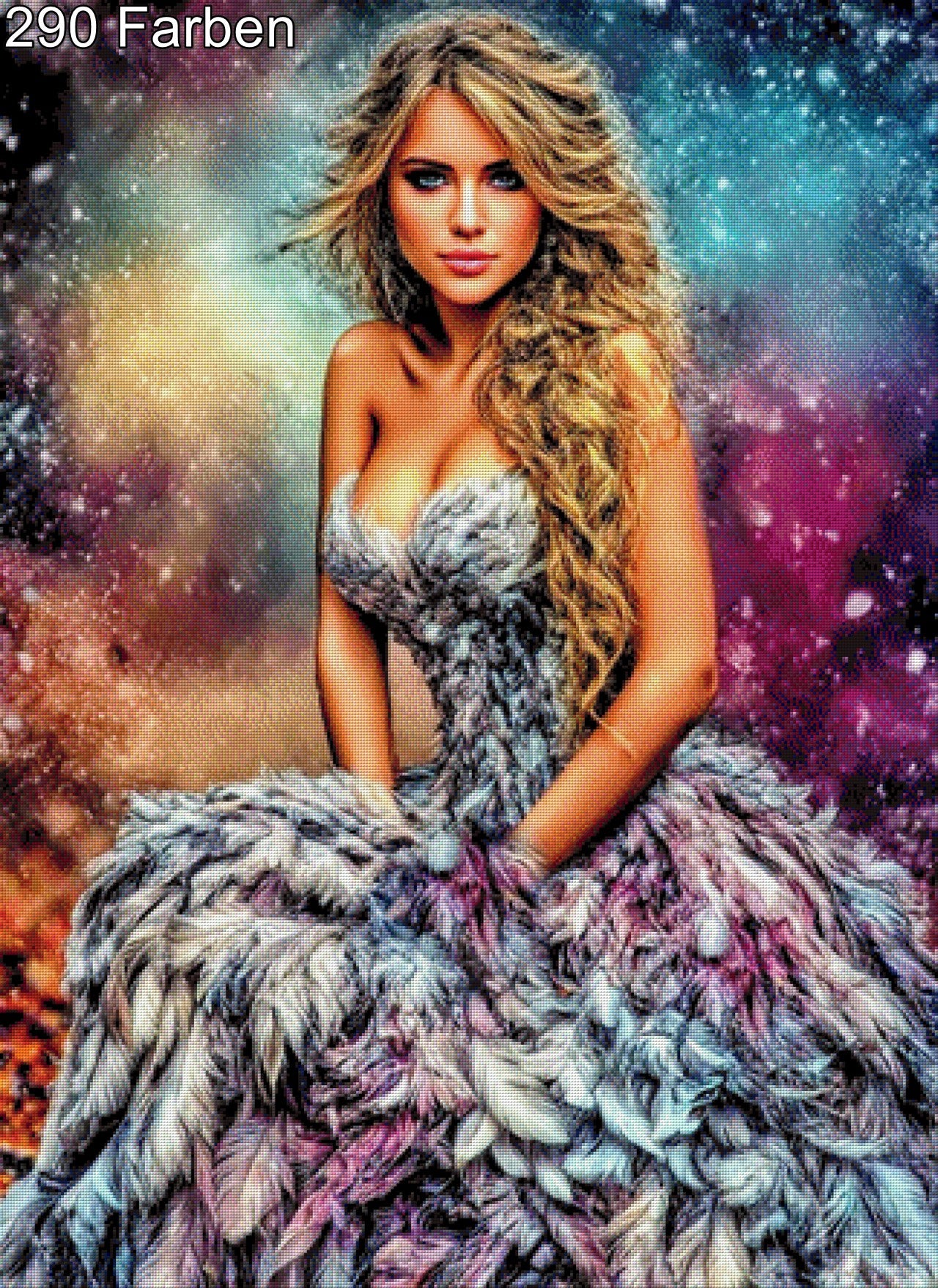 Diamond Painting Frau bunt 