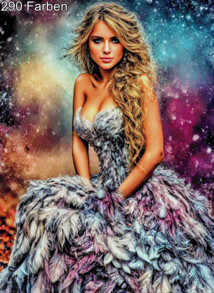 Diamond Painting Frau bunt 