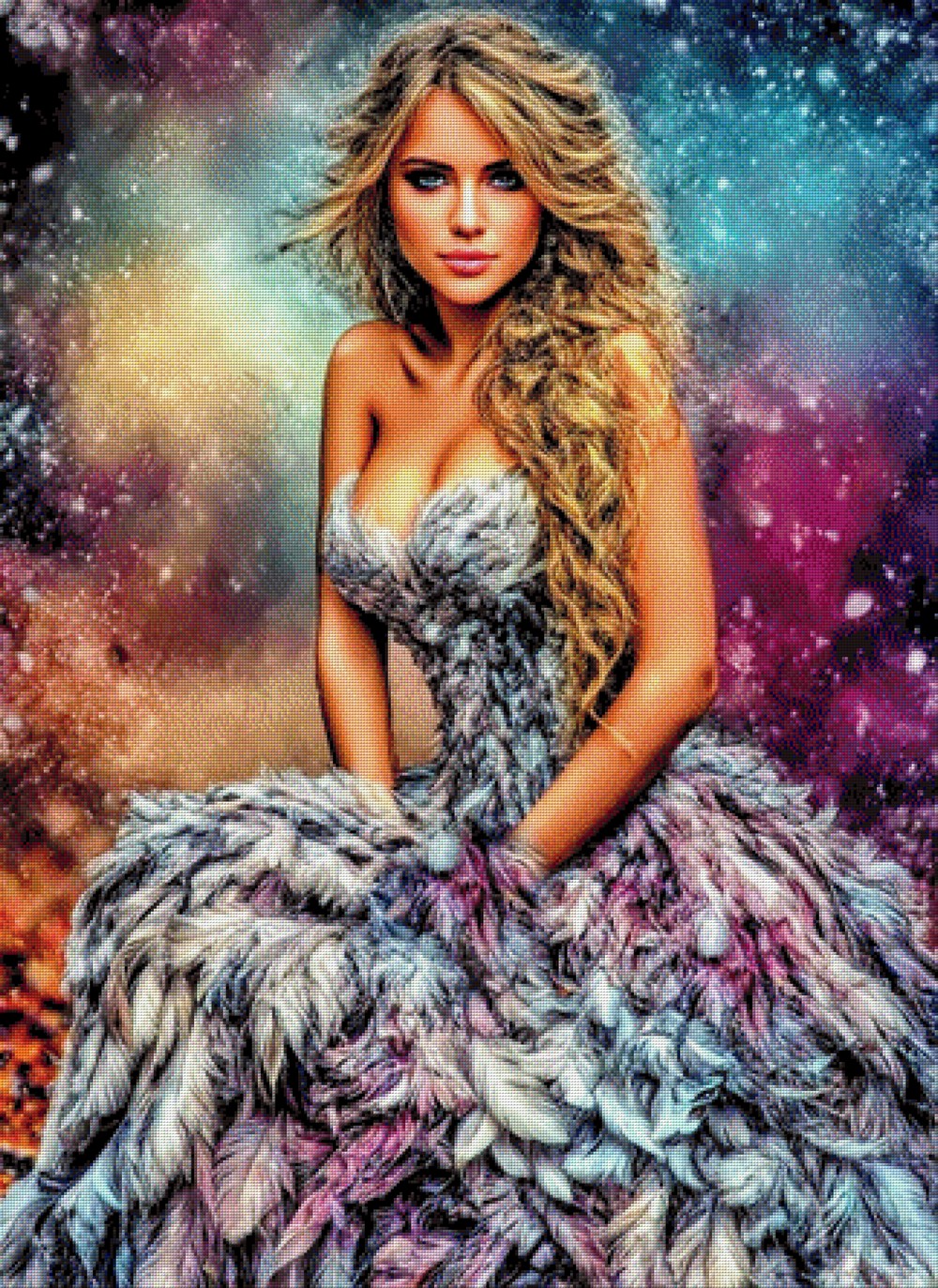 Diamond Painting Frau bunt 