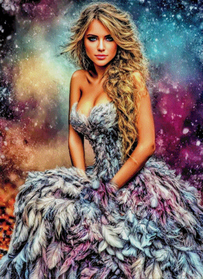 Diamond Painting Frau bunt 