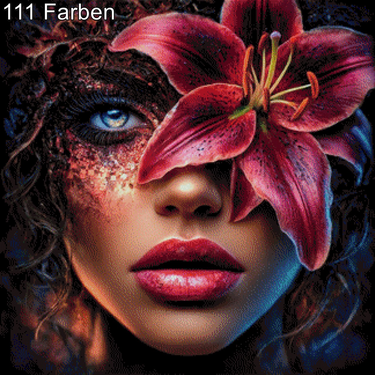 Diamond Painting Gesicht Lilie Auge 