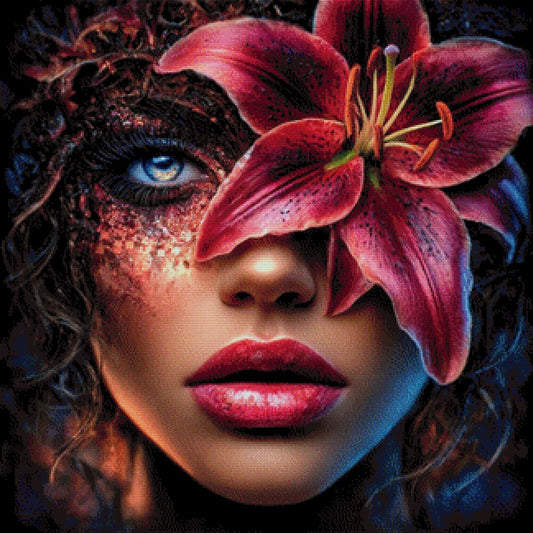 Diamond Painting Gesicht Lilie Auge 