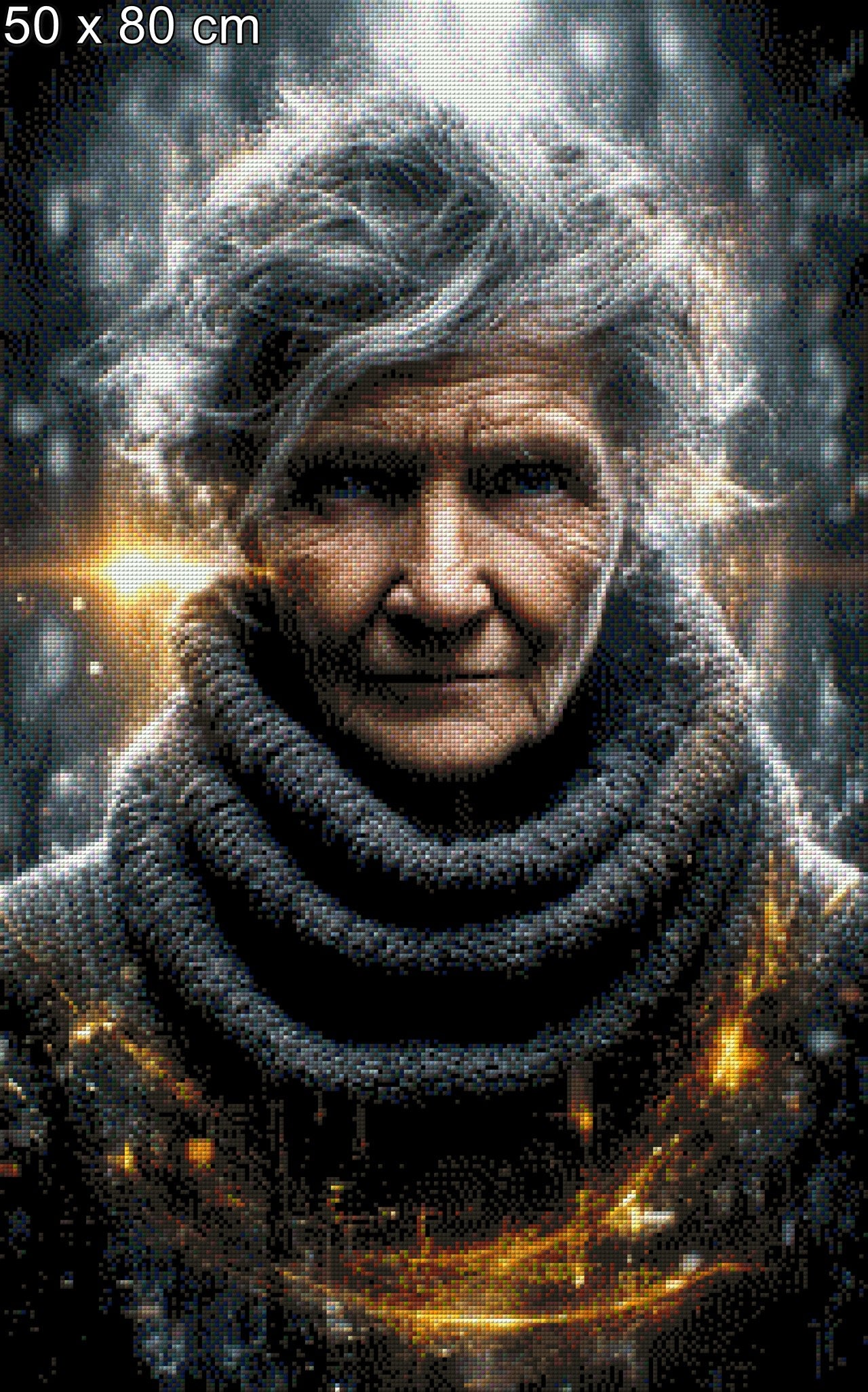 Diamond Painting alte Dame Falten Frau