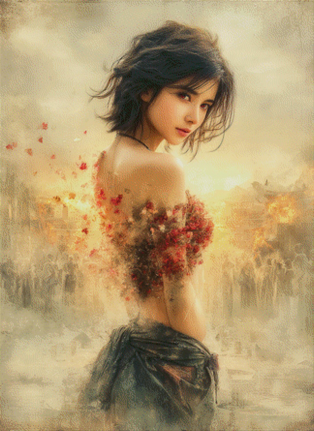 5D Diamond Painting - Blütenmuse