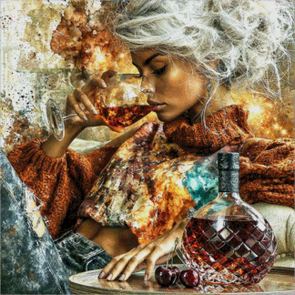 5D Diamond Painting - Ein Schluck Vergessenheit