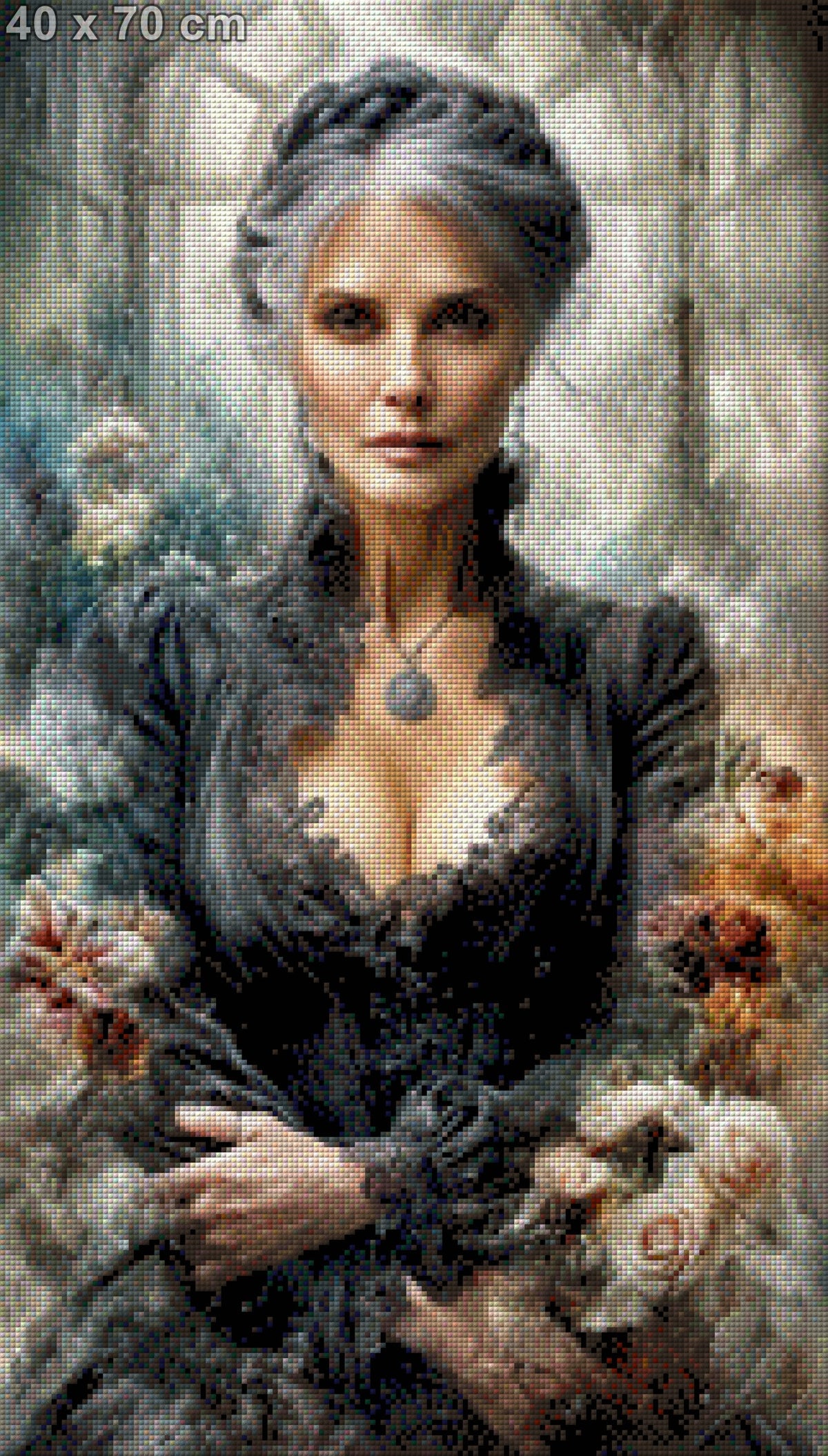 5D Diamond Painting - Silberne Eleganz